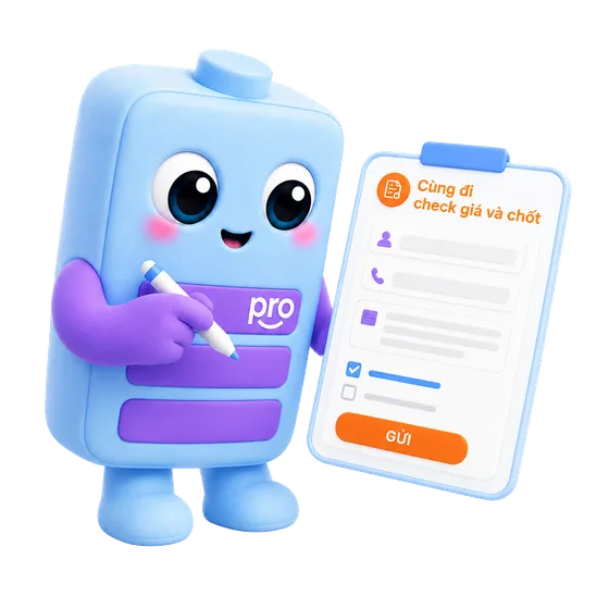 Linh vật Pro điền form Cùng đi check giá và chốt